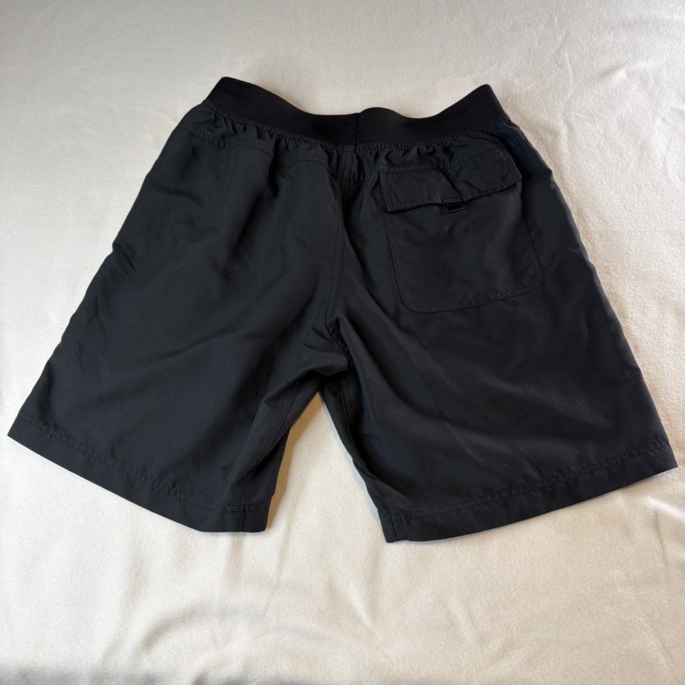 prAna Men's Athletic Shorts Size S Black Recycled Polyester Drawstring - Picture 2 of 10